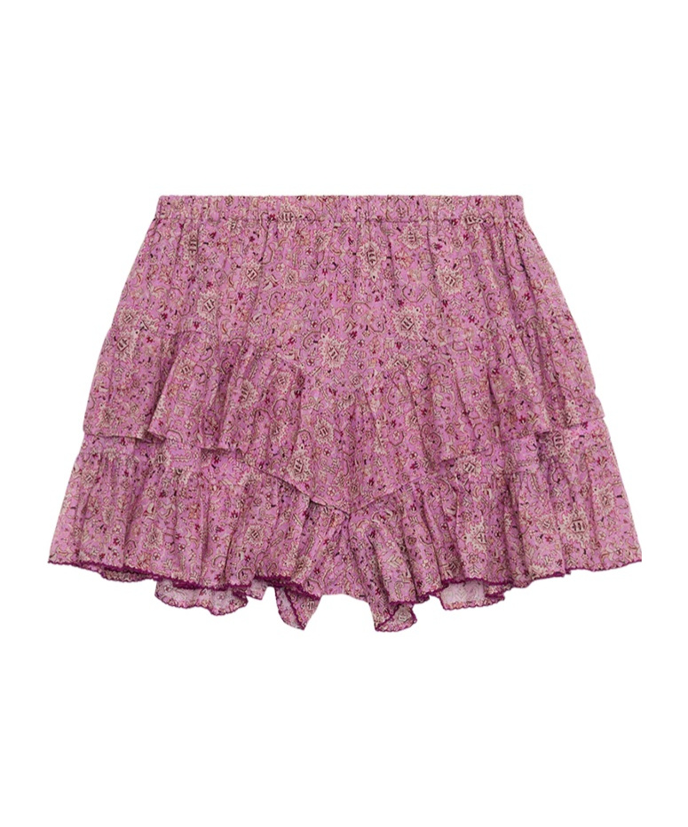 Isabel Marant Étoile Jocadia Tiered Cotton Mini Skirt In Multi