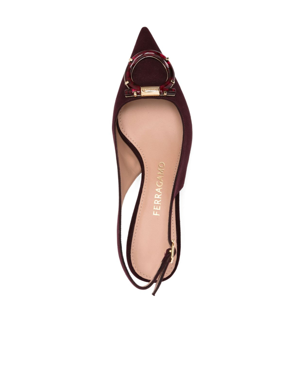 Ferragamo Maroon Leather Pumps In Burgundy