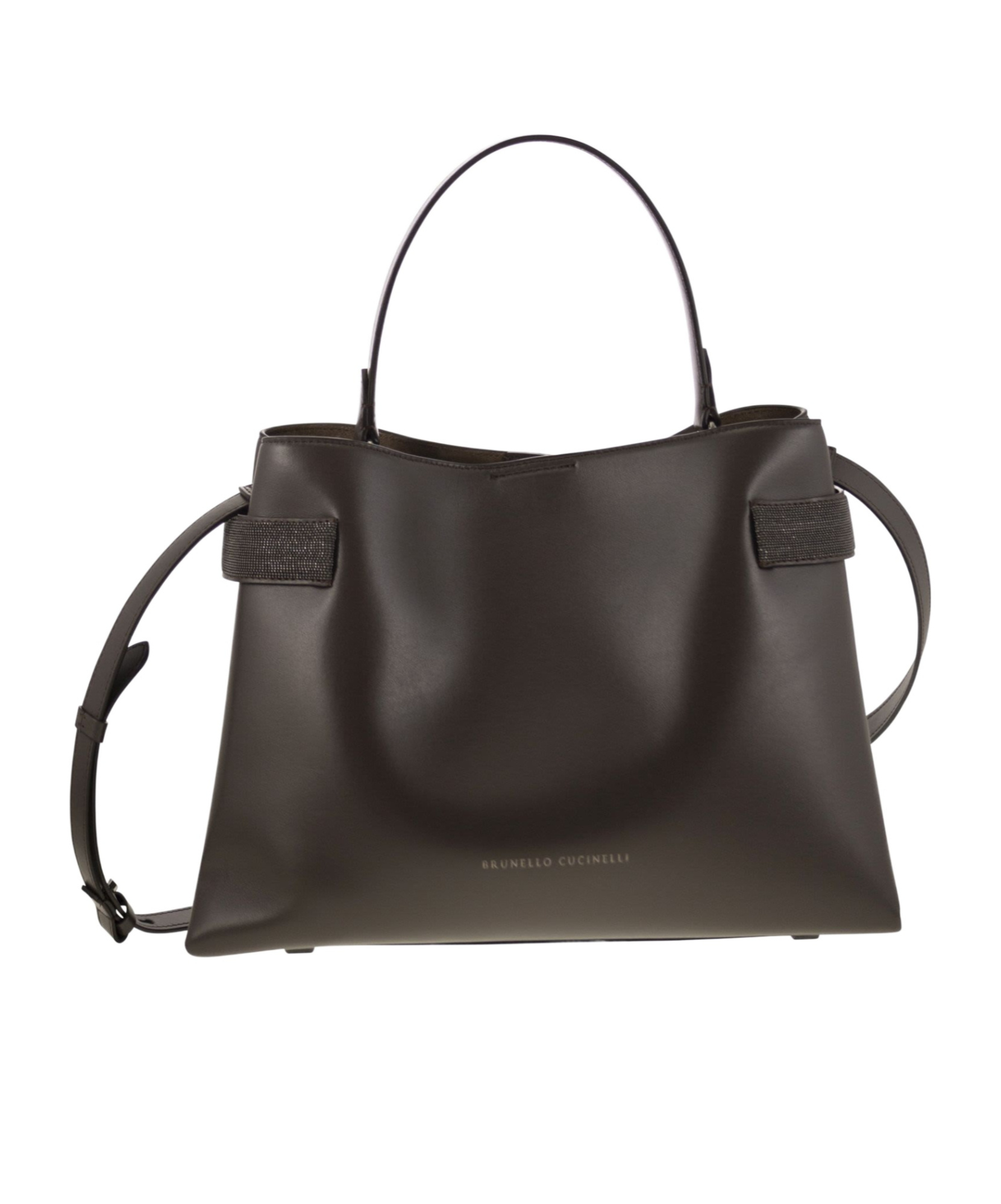Brunello Cucinelli Women Top-handle Essence Bag In Calfskin With Precious Bands