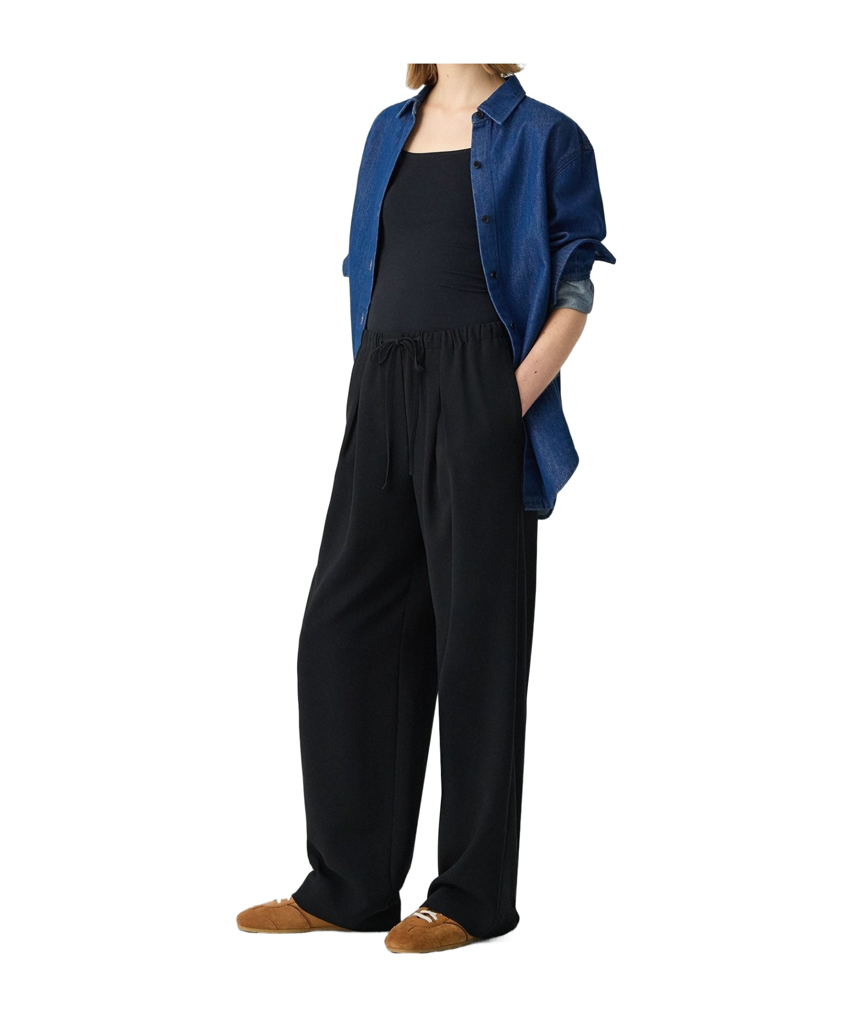 THEORY THEORY DRAWSTRING PLEATED PANTS