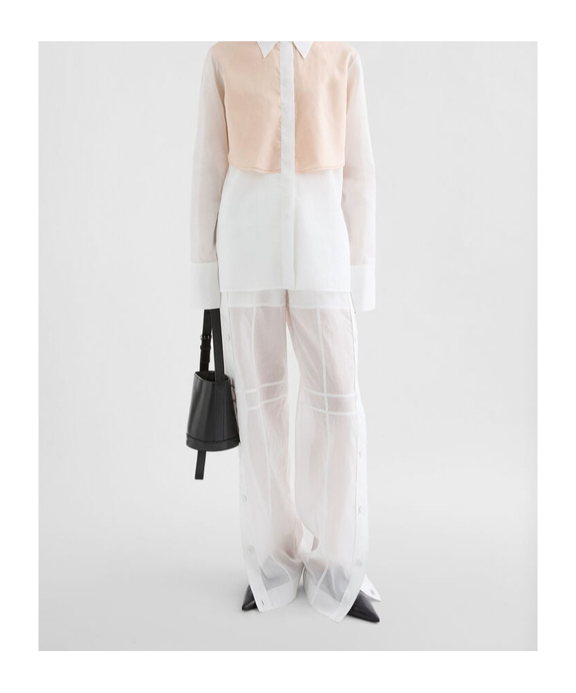 Jil Sander Cotton Muslin Trousers In White
