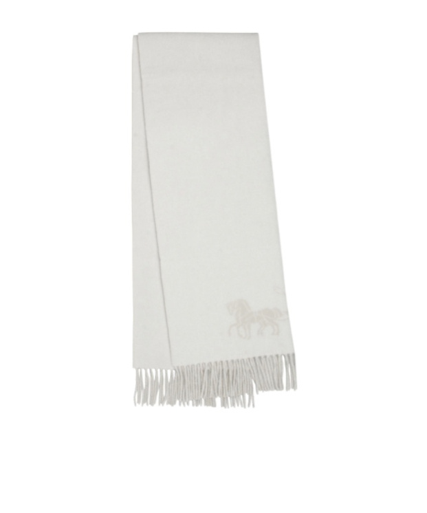 Coach Fringed Scarf In Gray