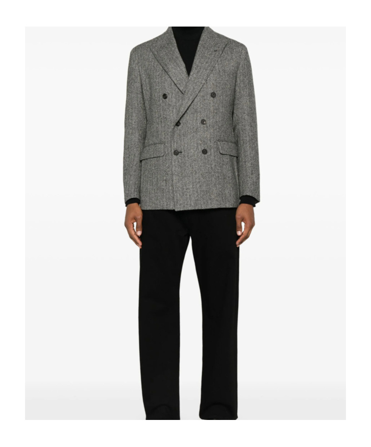 Tagliatore Double-breasted Blazer In Gray