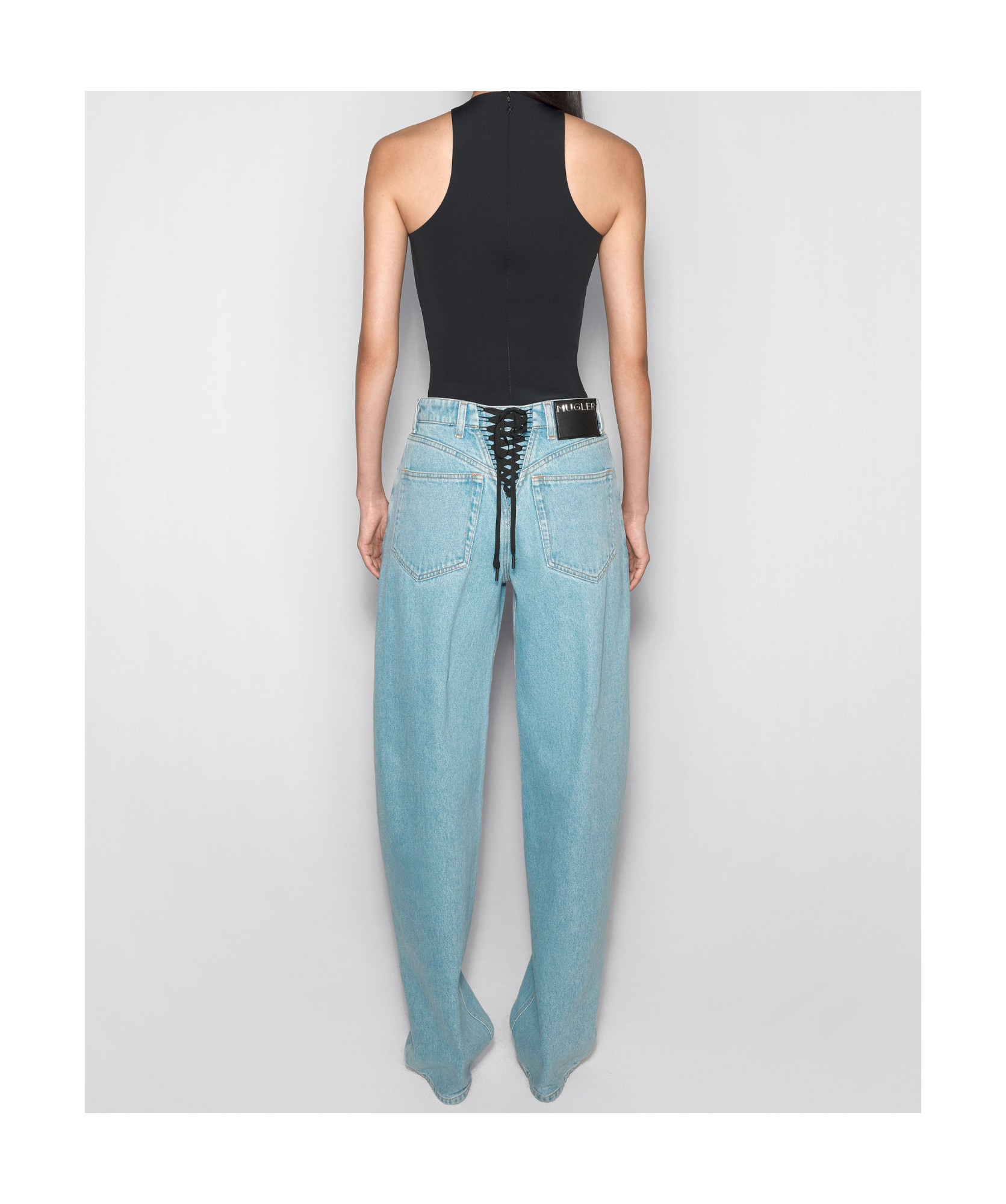 Mugler Hollowed-out Star Top In Blue
