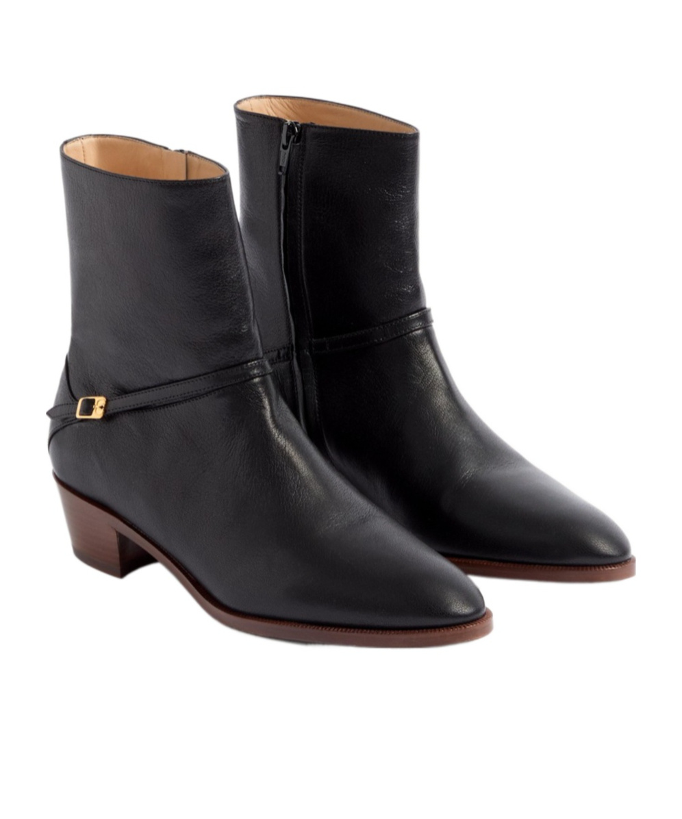 Valentino Garavani Man Ankle Boots Black Size 12 Leather