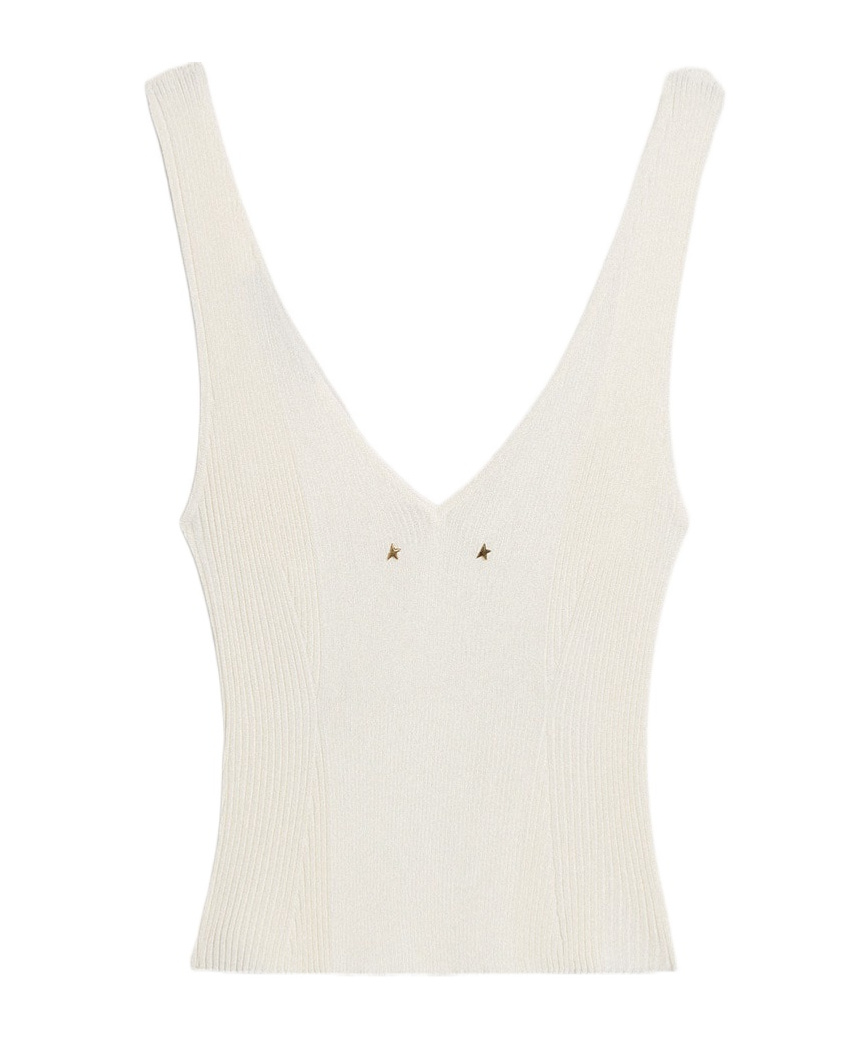 Golden Goose Ribbed Top In White