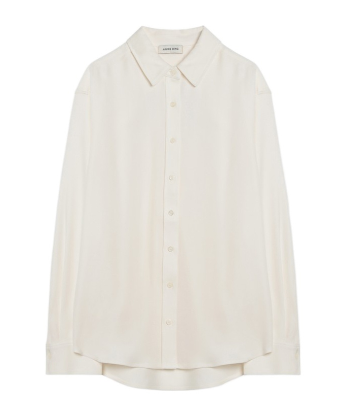 Shop Anine Bing Braxton Shirt In White