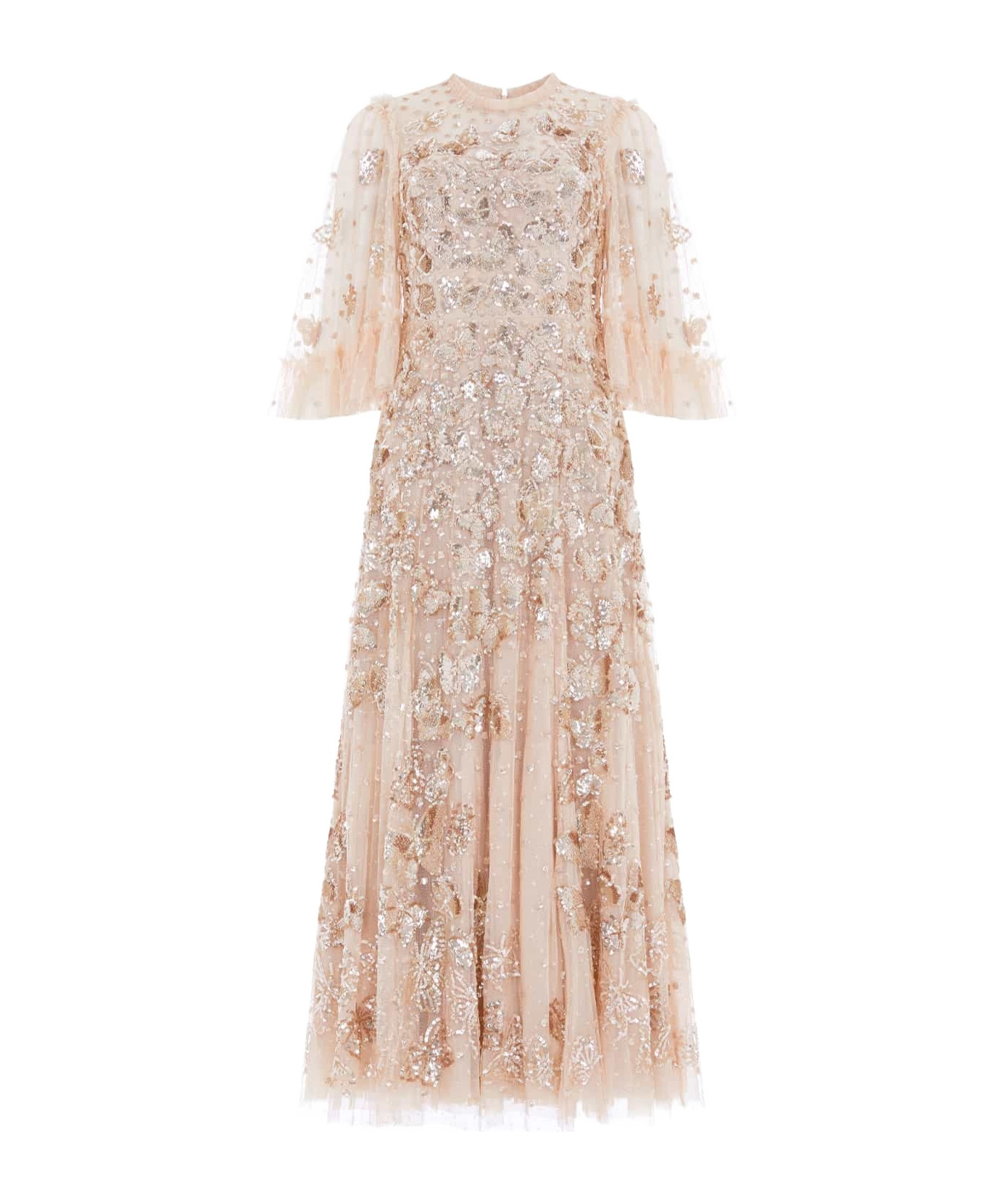 Needle & Thread Sequin-embellished Midi Dress In Neutral