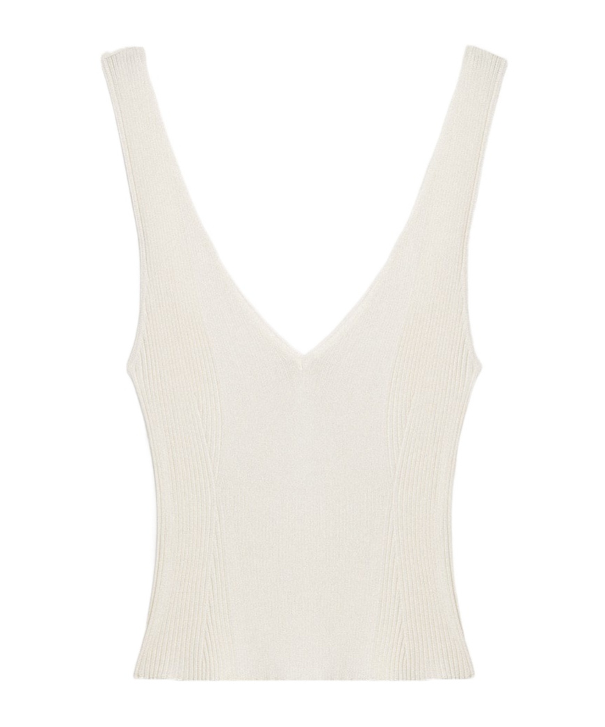 Golden Goose Ribbed Top In White