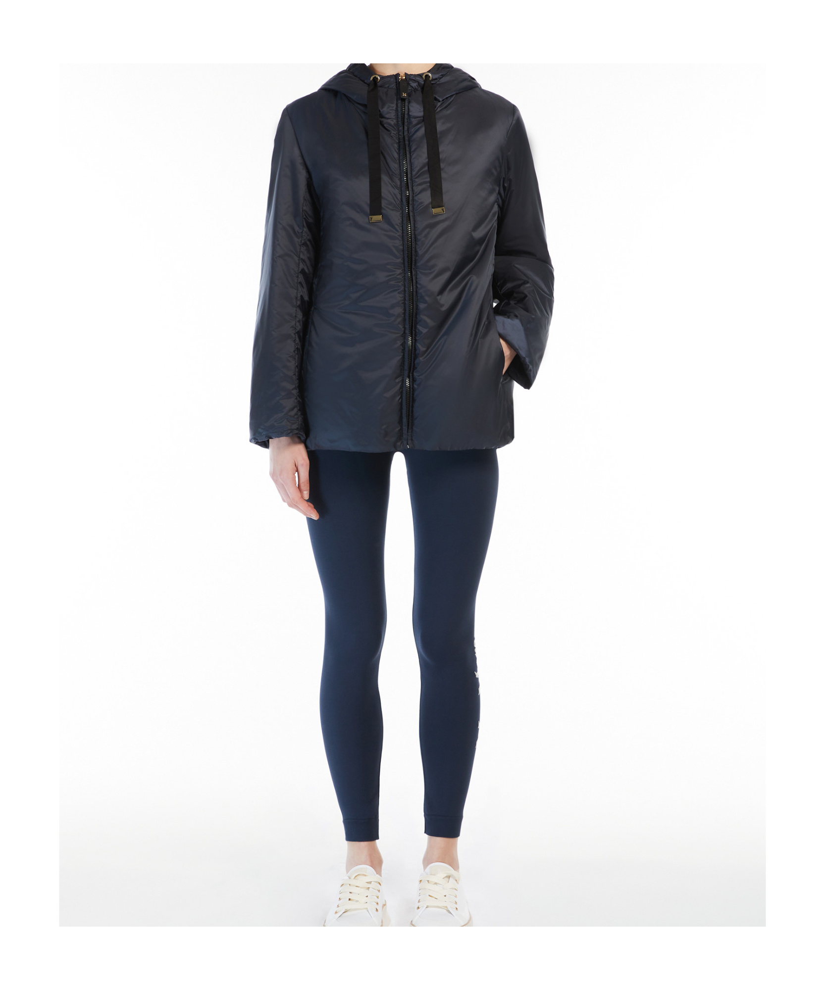 Max Mara Travel Waterproof Technical Fabric Jacket In Black