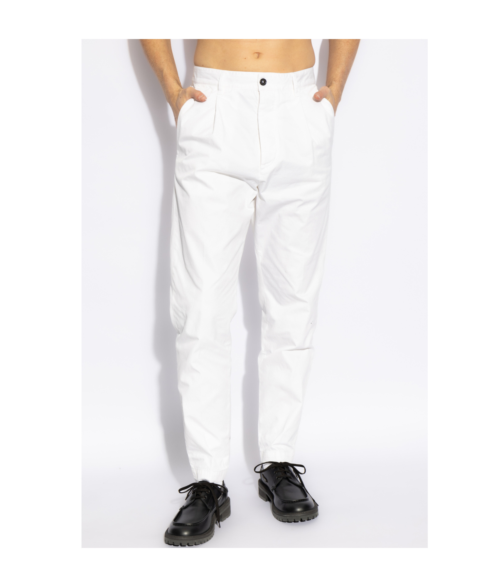 DSQUARED2 PLEATED COTTON TROUSERS