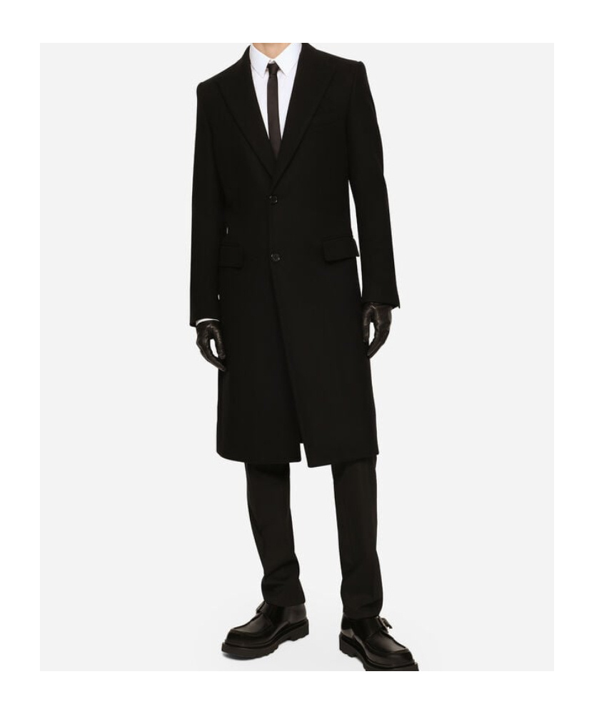 Dolce & Gabbana Single-breasted Wool Coat In Black