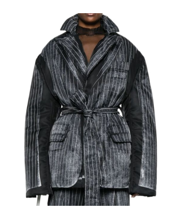 Jean Paul Gaultier Trompe-l'oeil Padded Jacket In Black