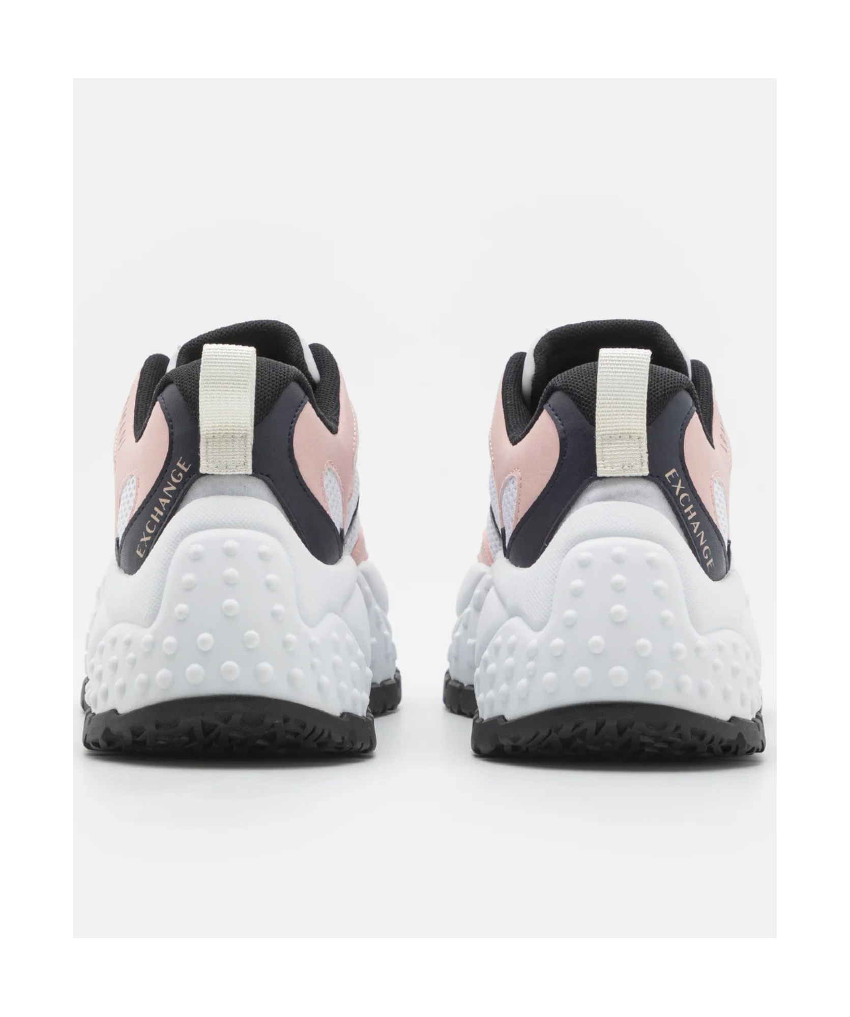 Armani Exchange Logo Sneakers In White/pink