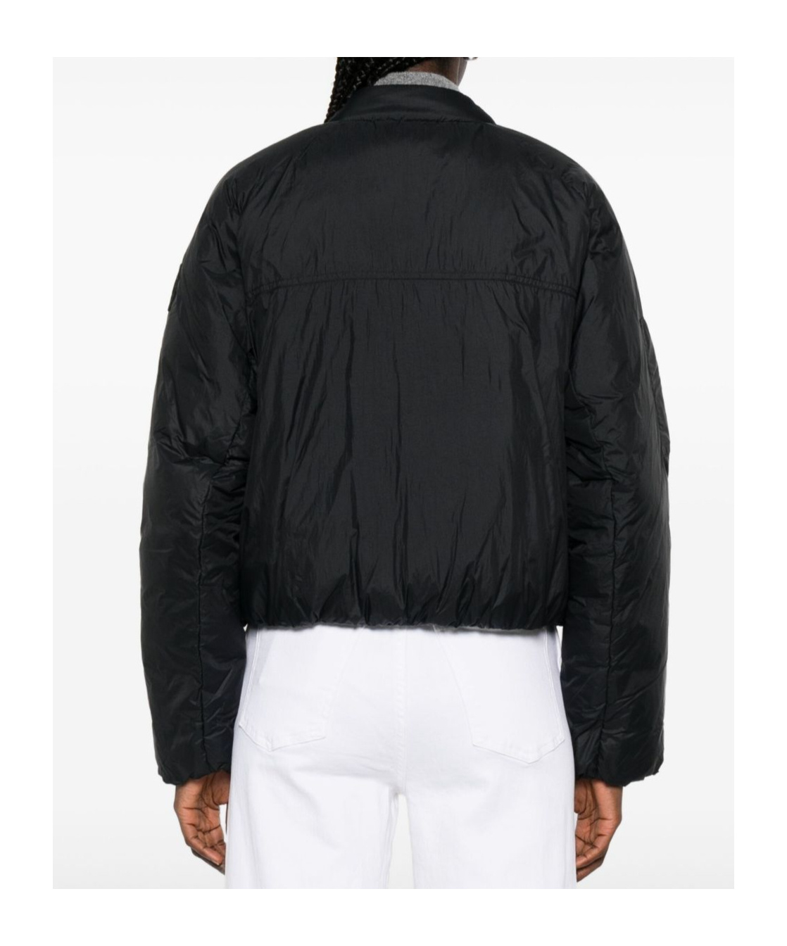 Canada Goose Cropped Lightweight Quilted Bomber Jacket In Black