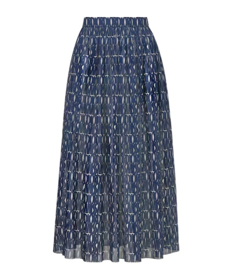 Dior Pleated Zipper Skirt In Blue