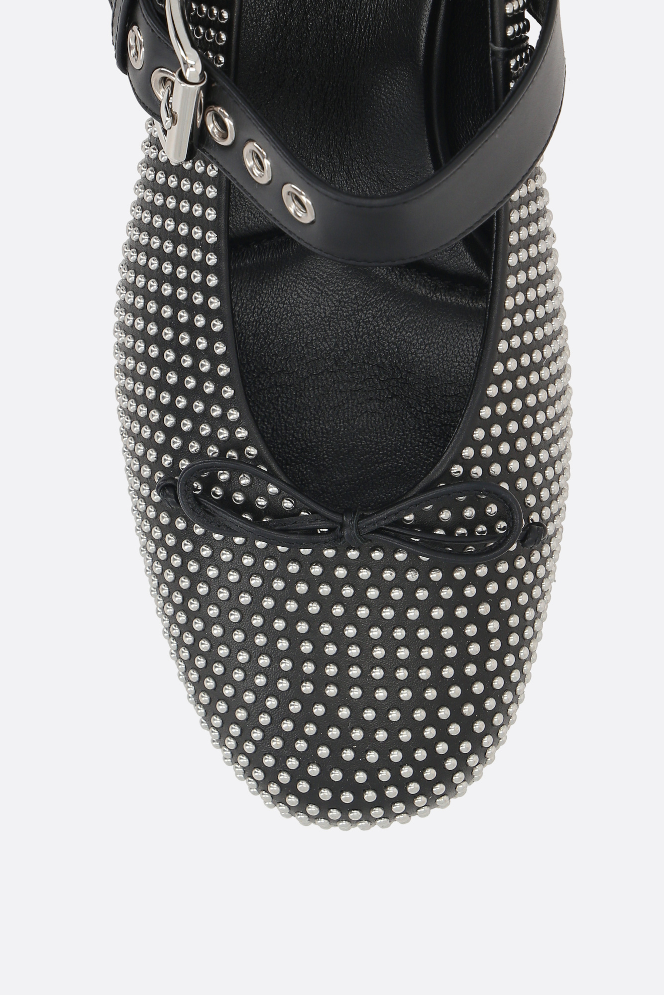 Miu Miu 25mm Buckled Ballerina Shoes In Black