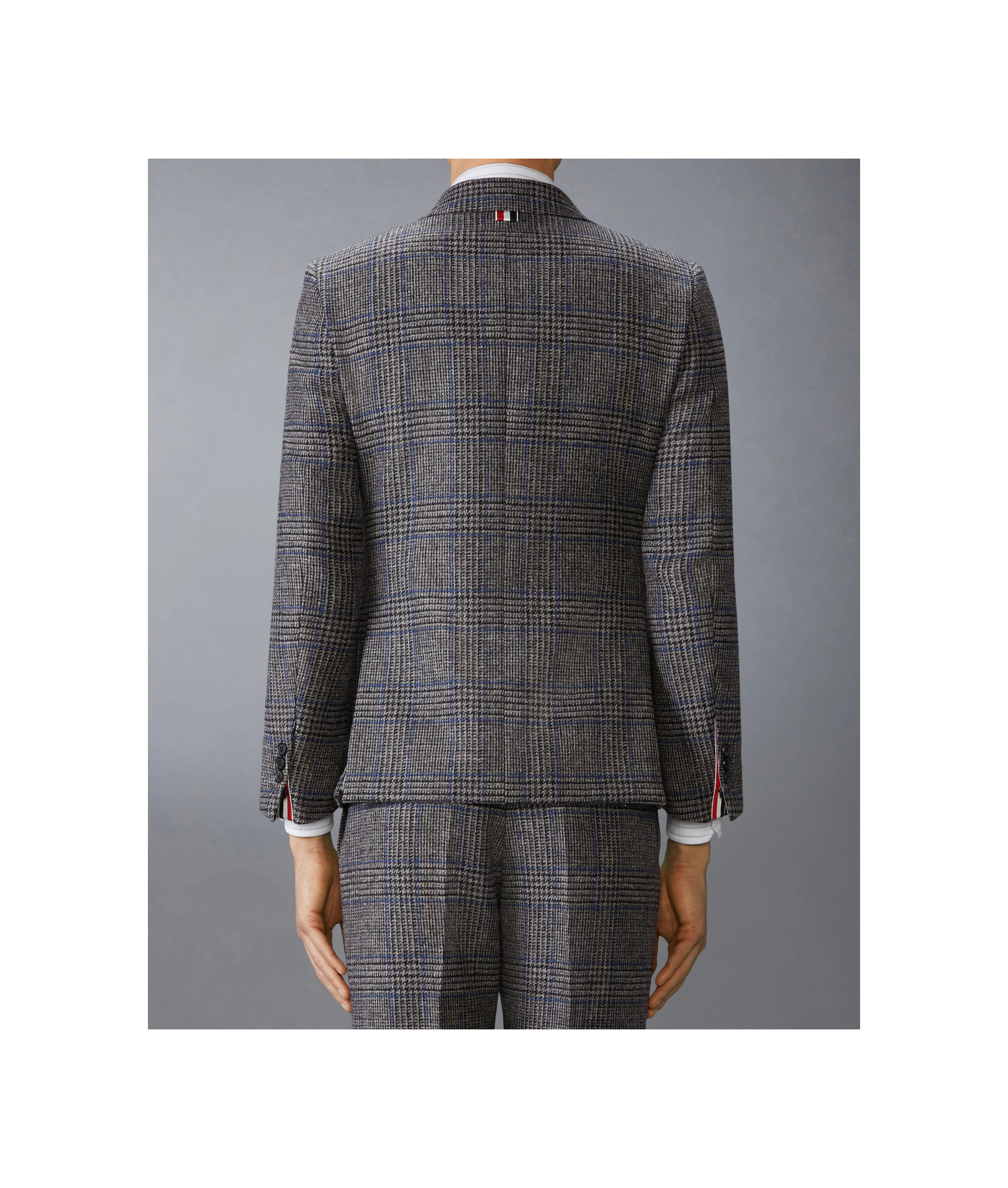 Thom Browne Gray Prince Of Wales Hunting Tweed Blazer In Multi