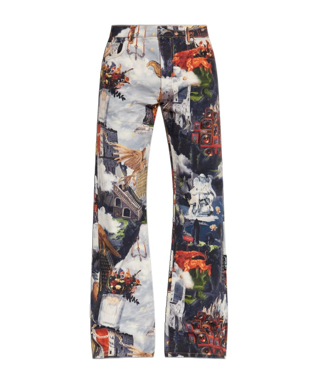 Off-white Jeans With Belt Loops In Multi