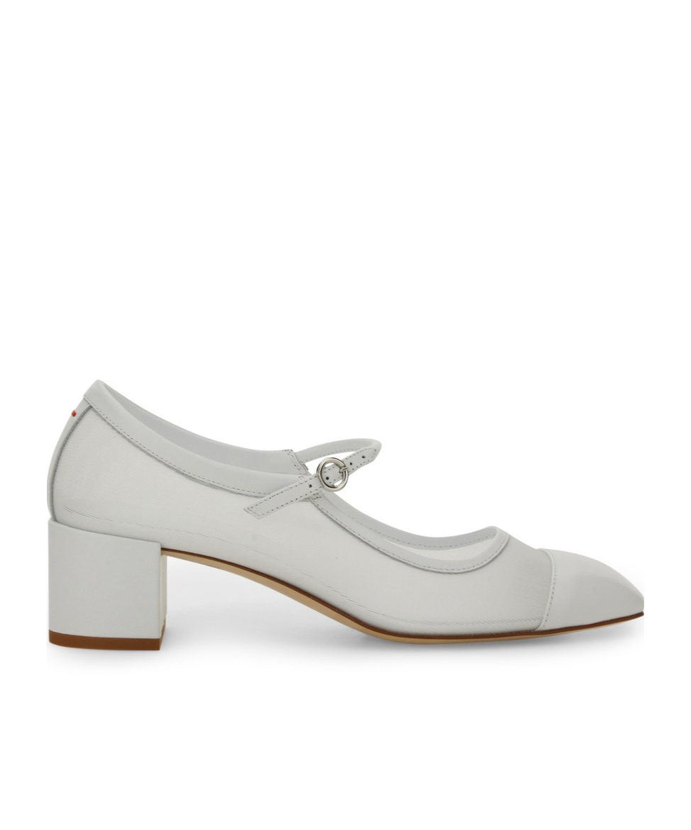 Aeyde Buckle Fastened High Heeled Pumps In White