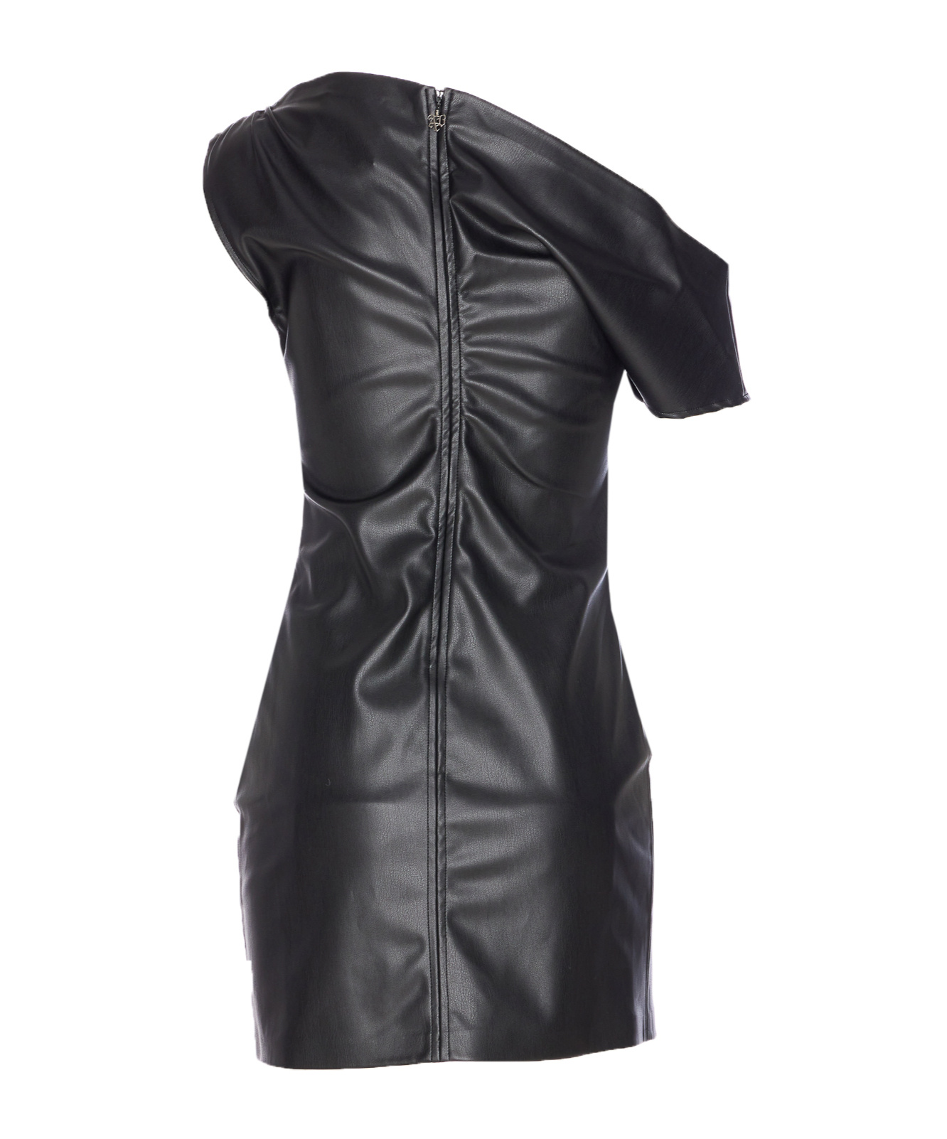 Aniye By Asymmetric Leather-effect Dress In Black