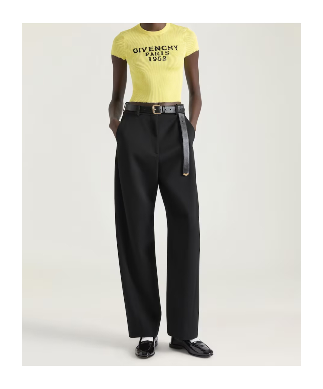 Givenchy Cropped Top In Fine Rib In Neutral
