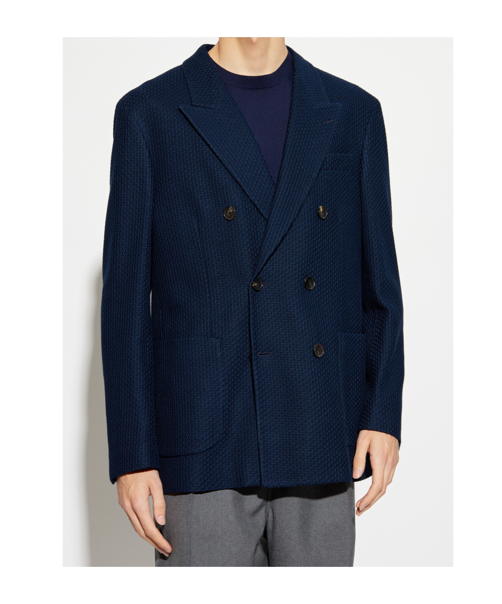 Etro Double-breasted Blazer In Black