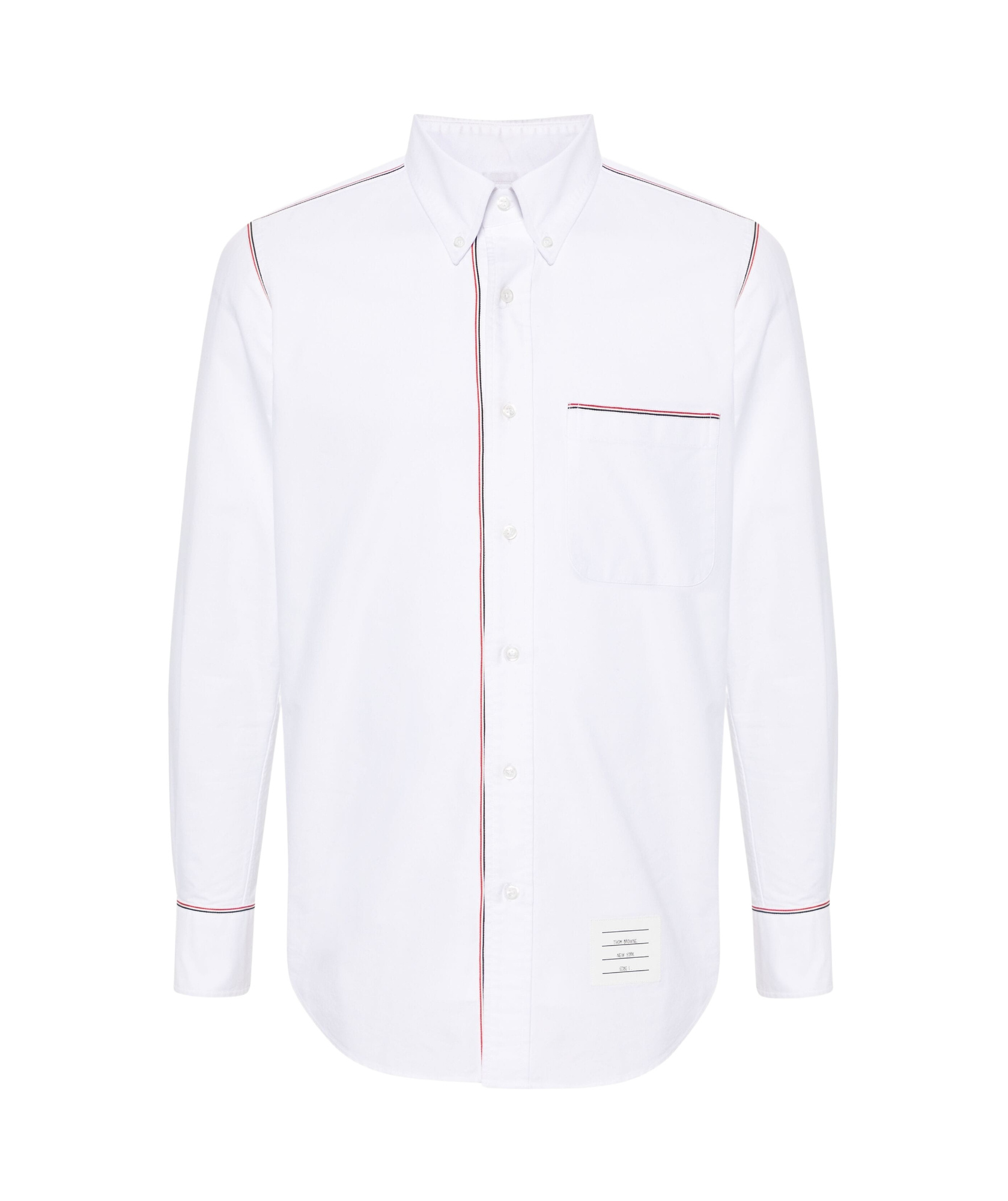 Thom Browne Rwb-trim Cotton Shirt In White
