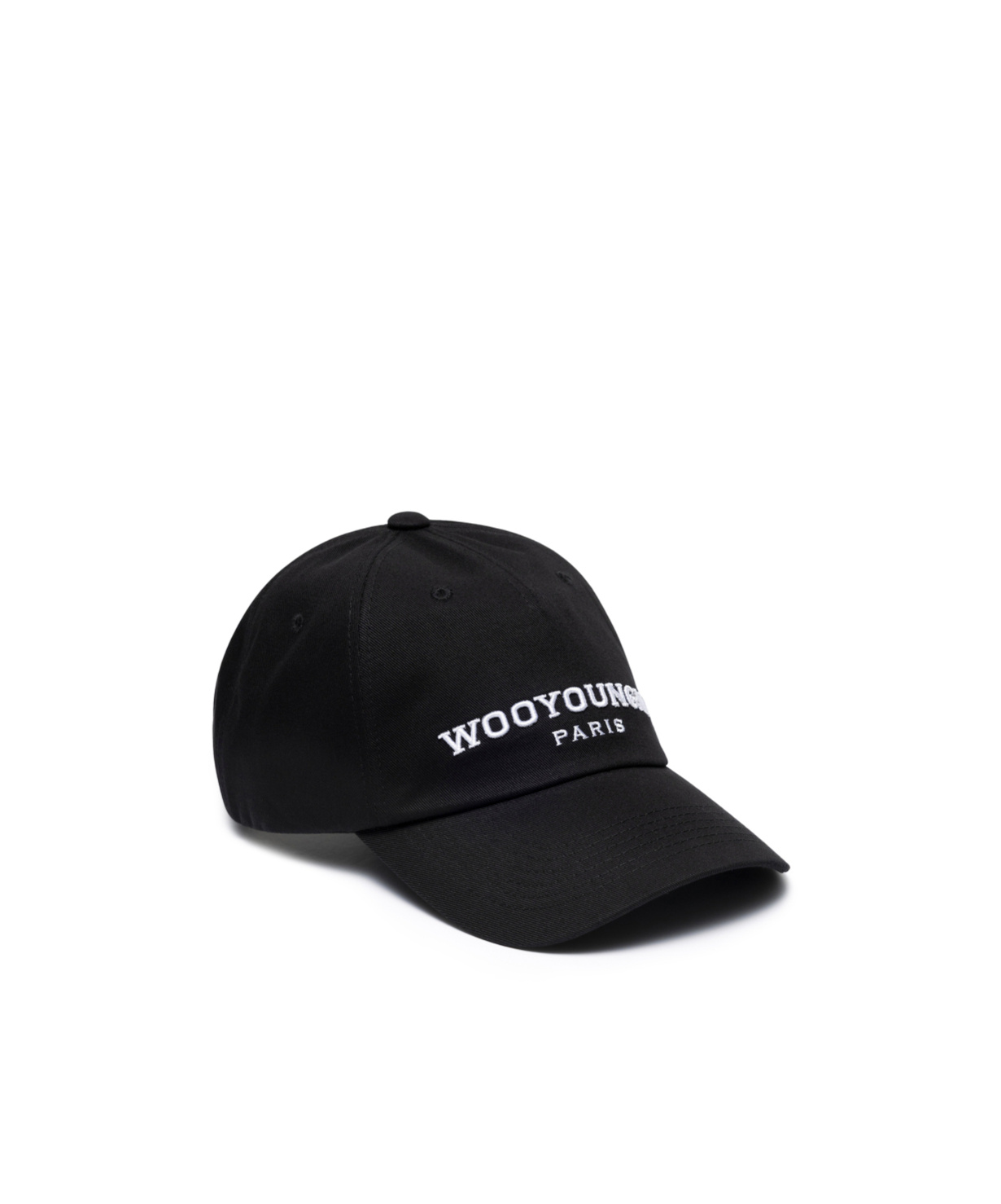 Wooyoungmi Black Embroidered Ball Cap In Black
