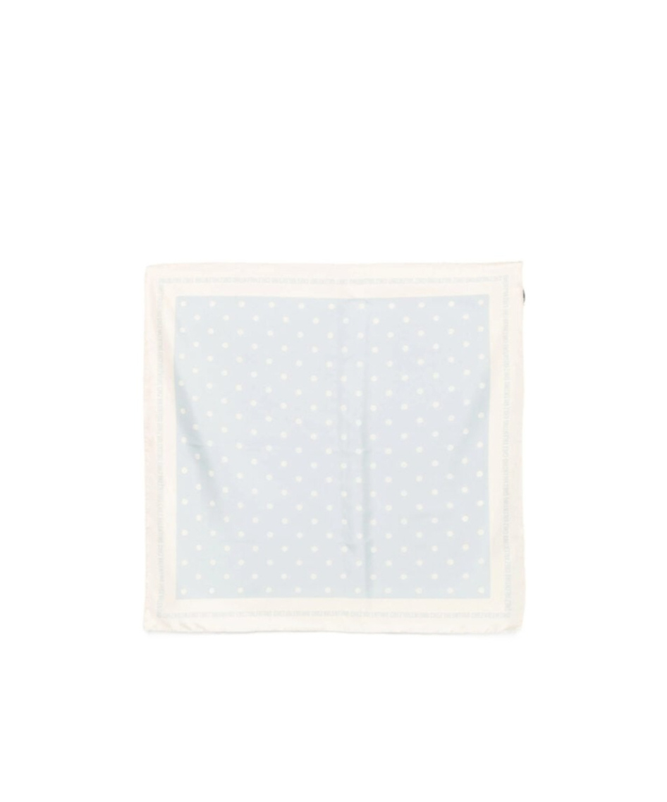 Valentino Chez Polka Dot Printed Silk Scarf In White