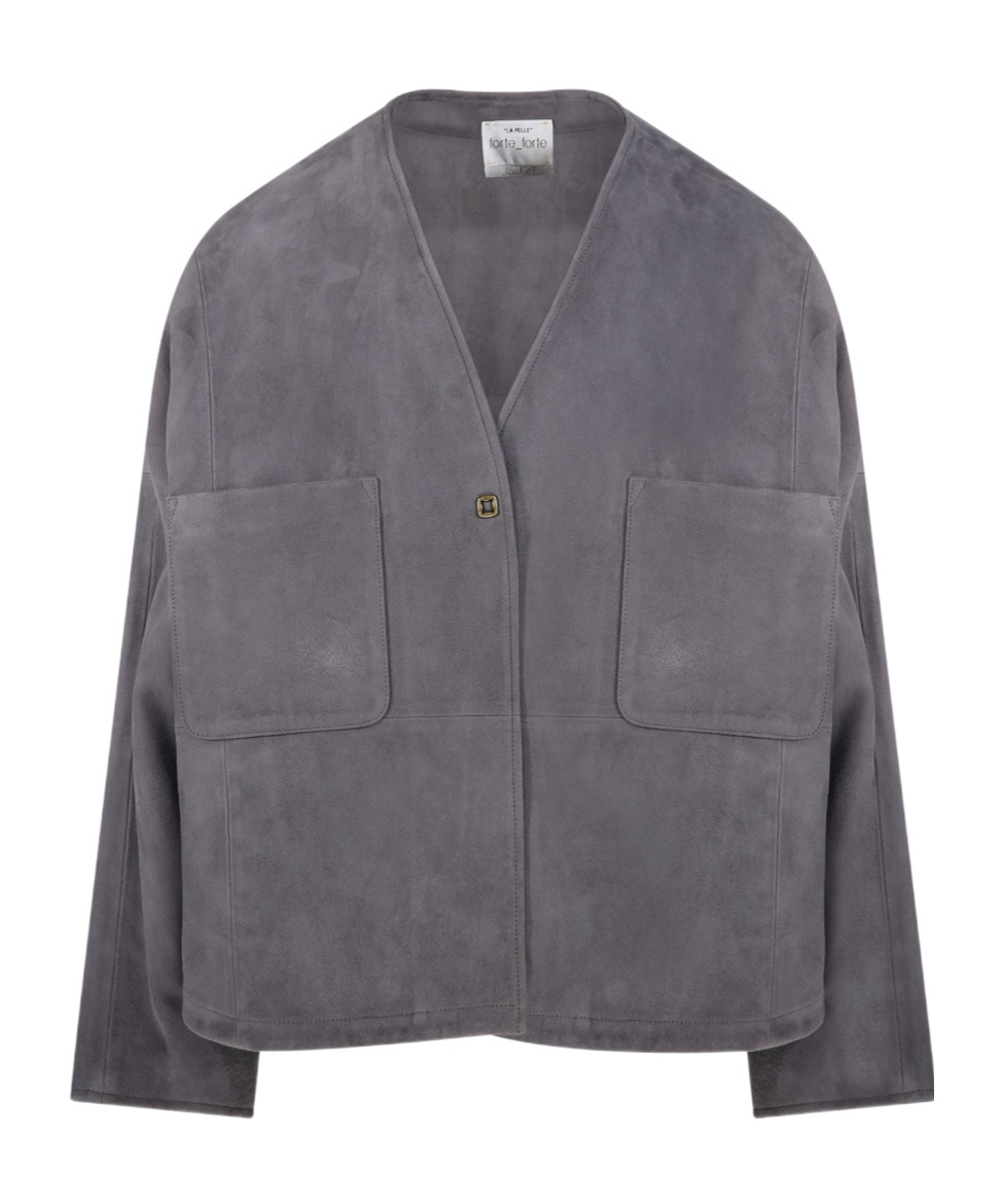 Forte Forte Long-sleeved Casual Jacket In Gray