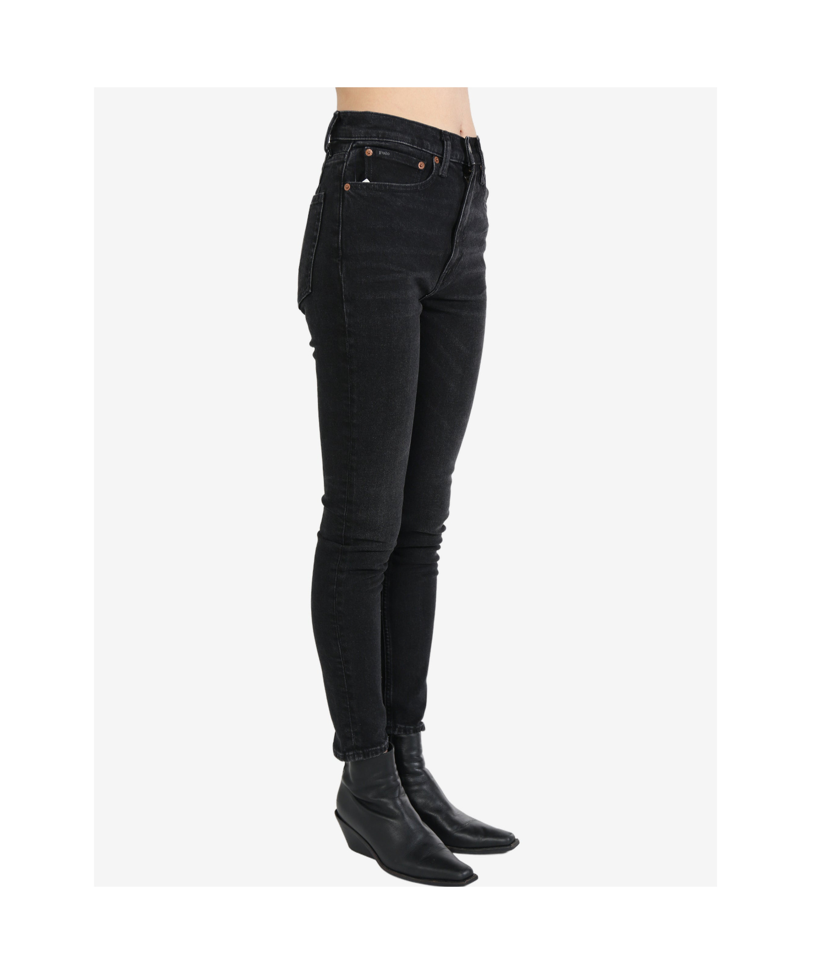 Polo Ralph Lauren Belt-strap Jeans In Black