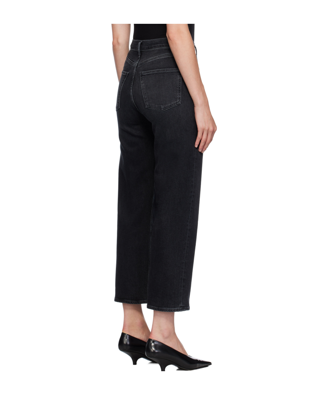 Agolde 90s Pinch Waist Straight-leg High-rise Organic-cotton Denim Jeans In Black