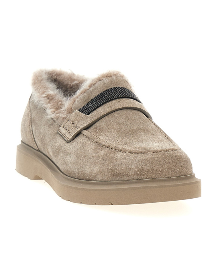 Brunello Cucinelli Penny Loafers In Brown