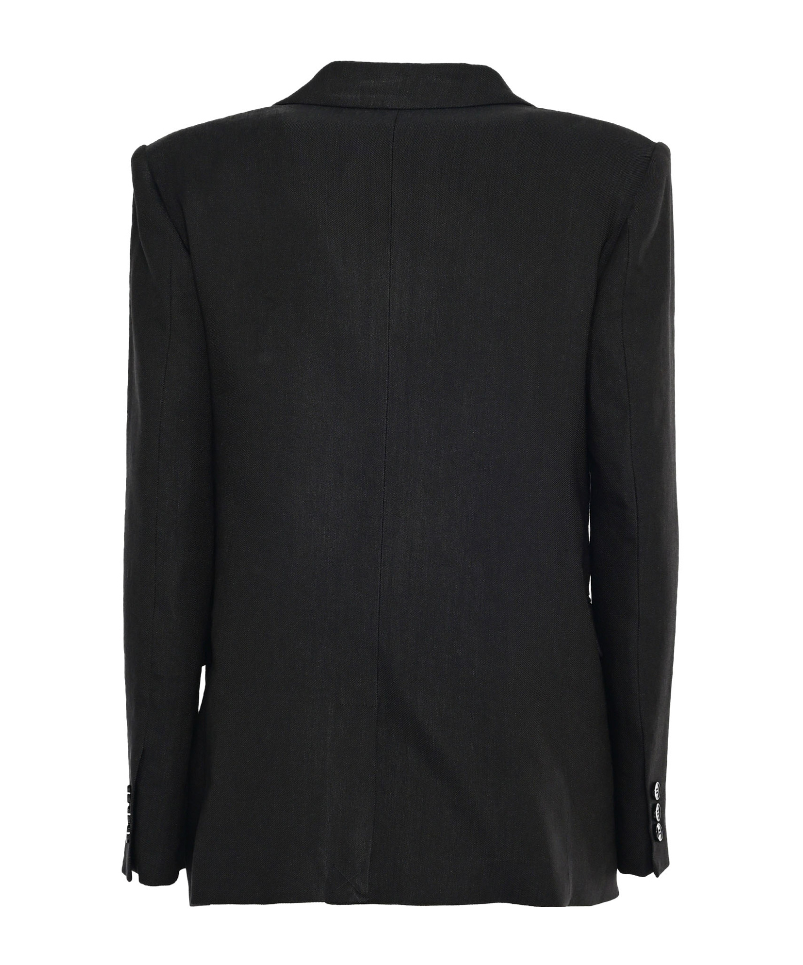 Elisabetta Franchi Double-breasted Gabardine Jacket In Black