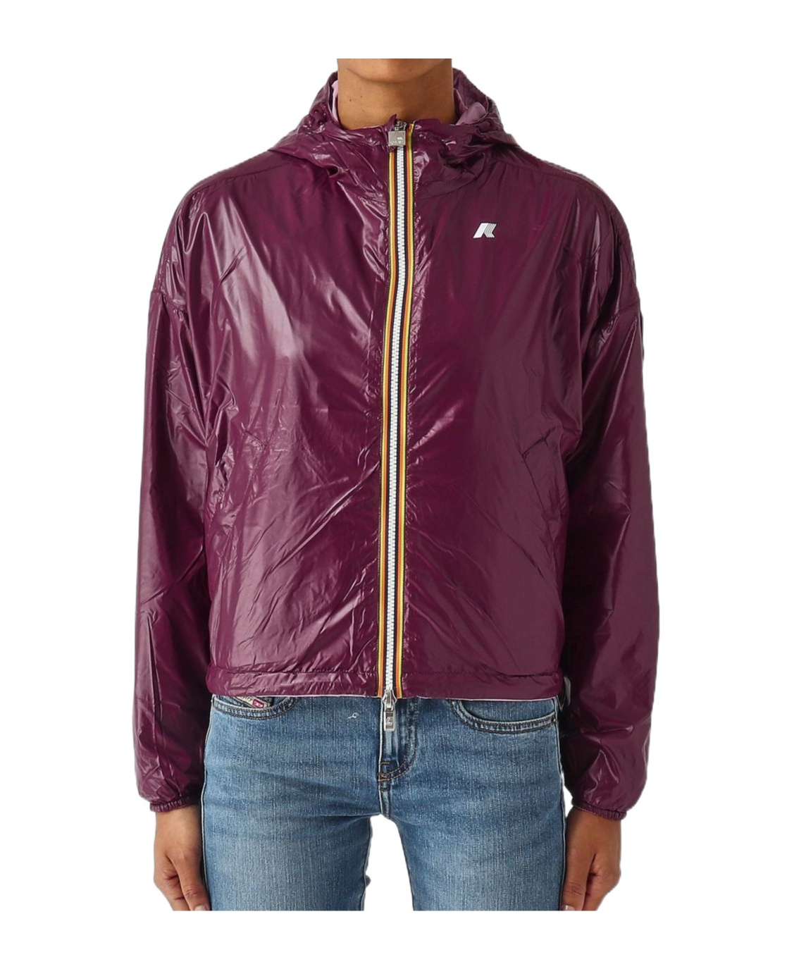 K-way Laurette Double Hooded Jacket In Pink