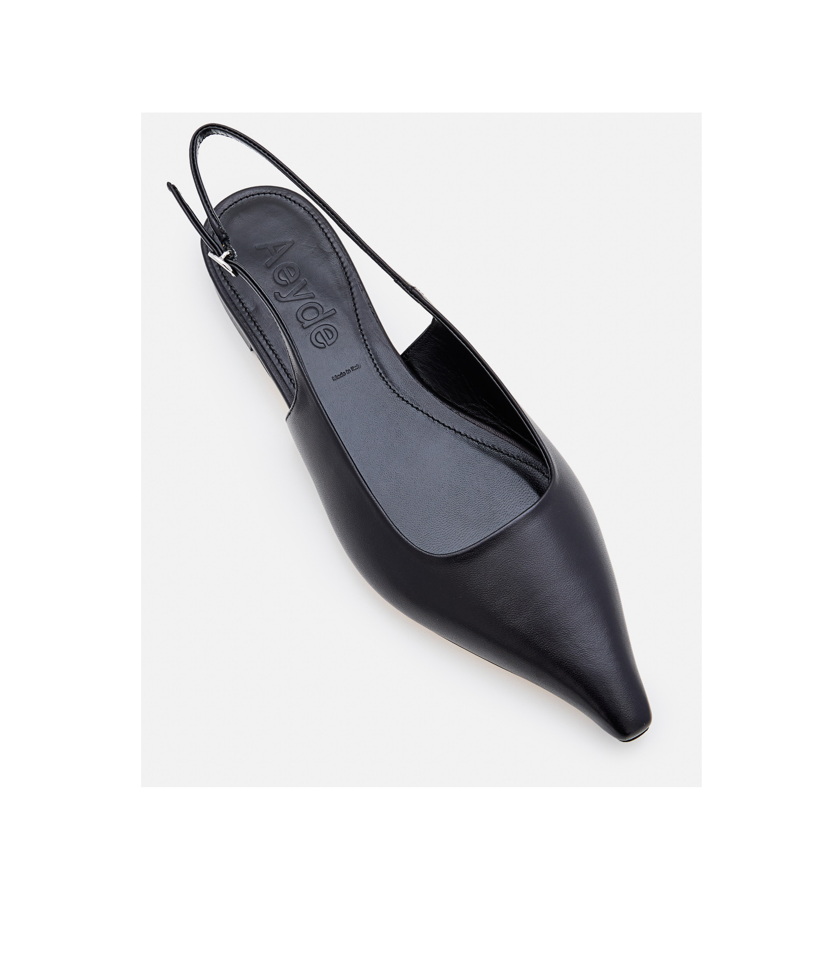 Aeyde 10mm Geraldine Napa Slingback Flats In Black