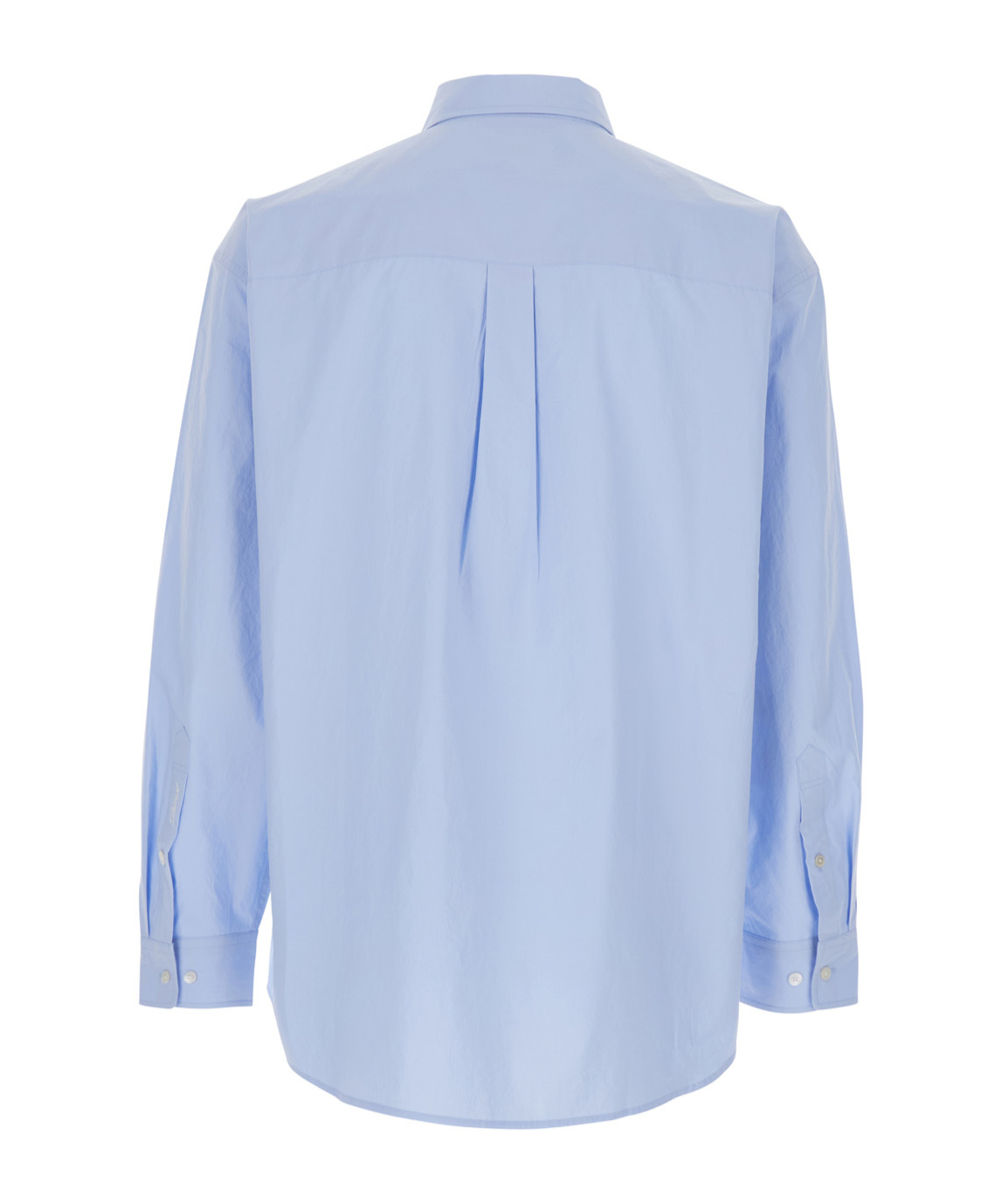Dunst Light Blue Shirt With Patch Pocket On The Front And Embroidered Logo In Cotton Poplin Man