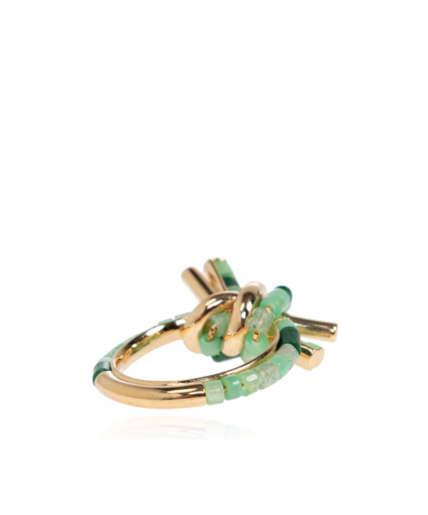 Bottega Veneta Color Block Ring In Gold