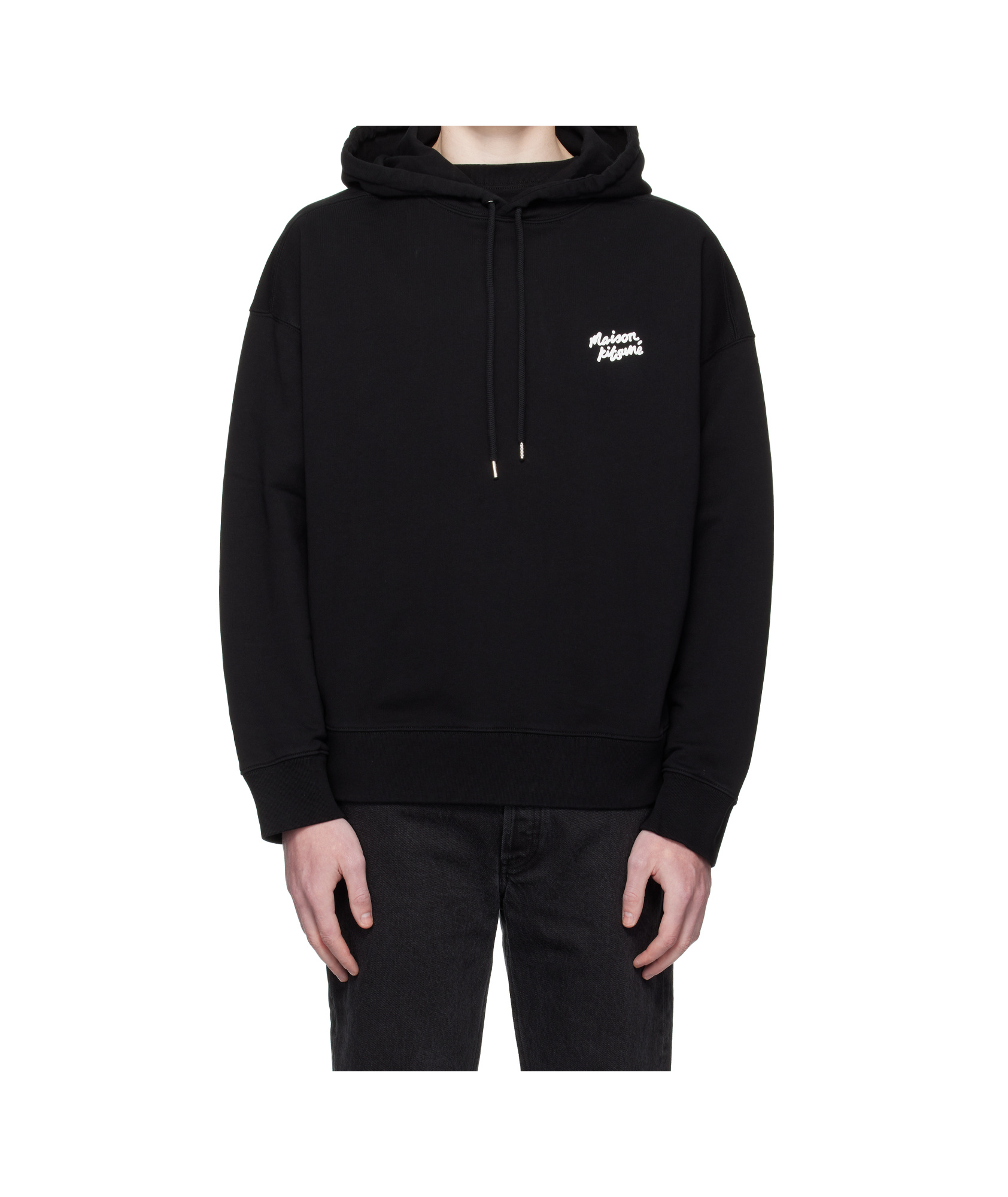 Maison Kitsuné Handwriting Hoodie In Black