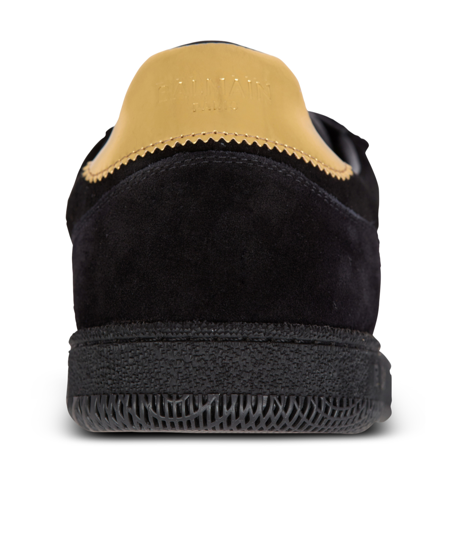 Balmain Swan Suede And Patent Leather Trainers In Black