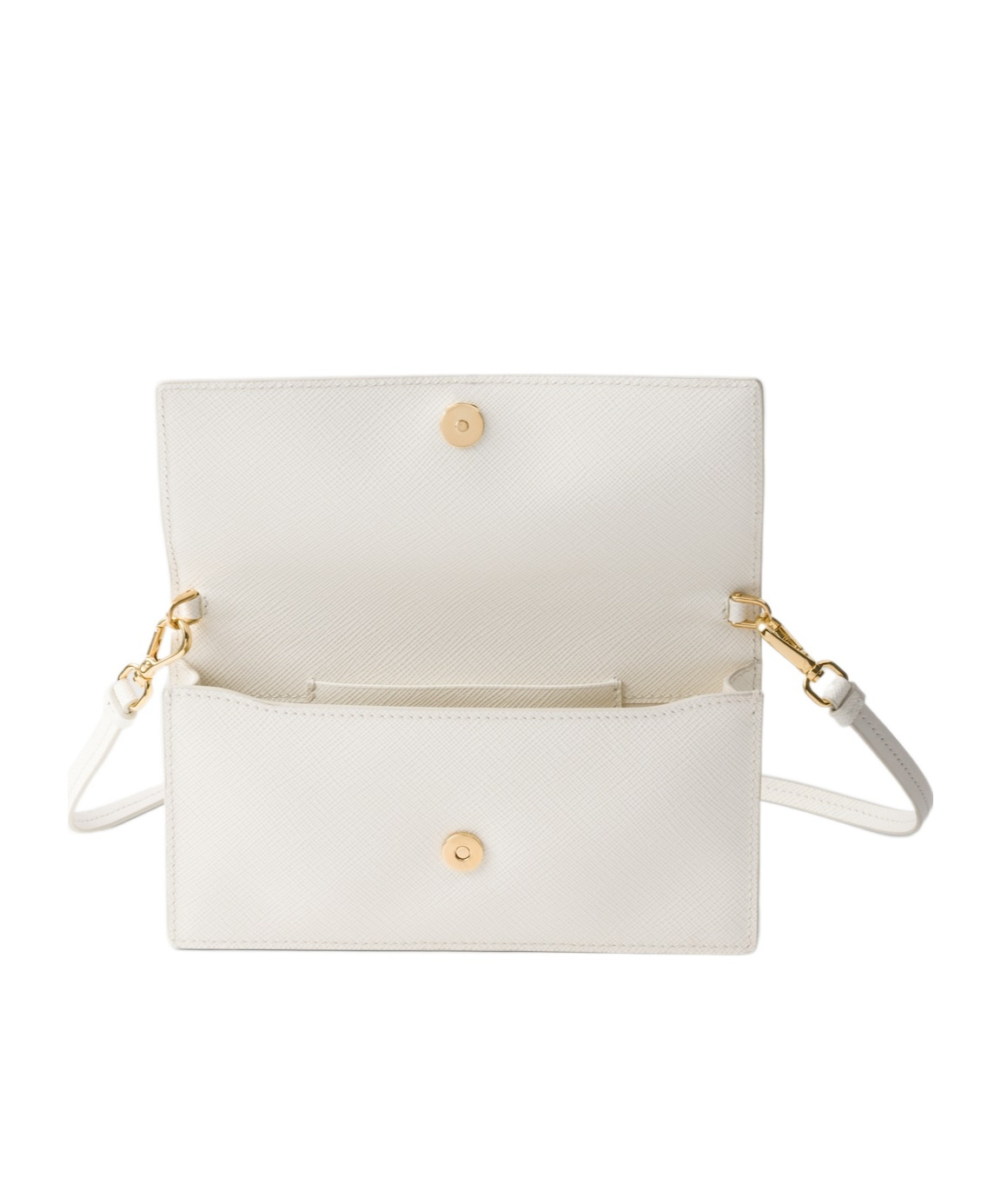 Prada Triangle-logo Leather Mini Bag In White
