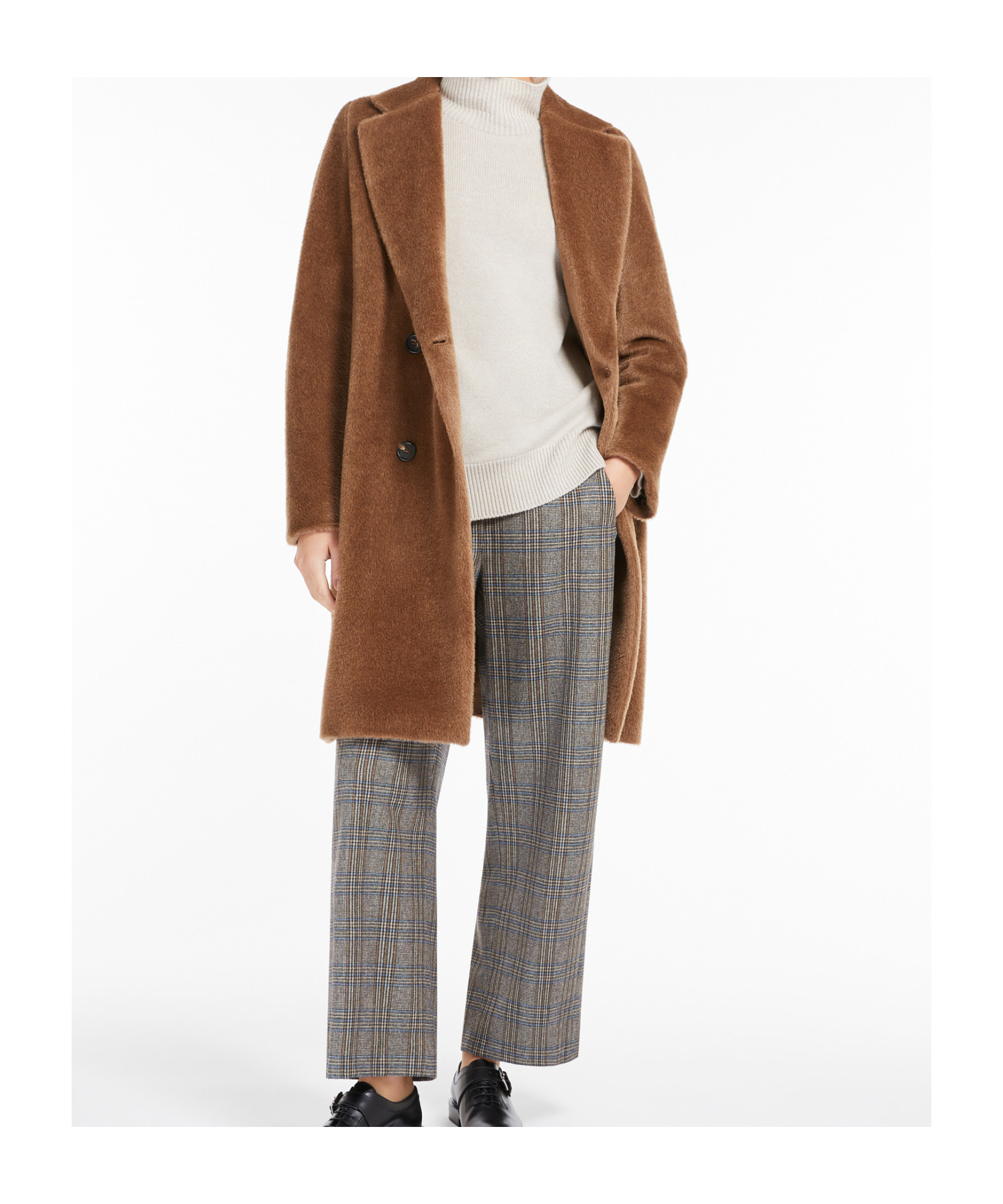 Max Mara Wool Double-breasted Coat In Brown