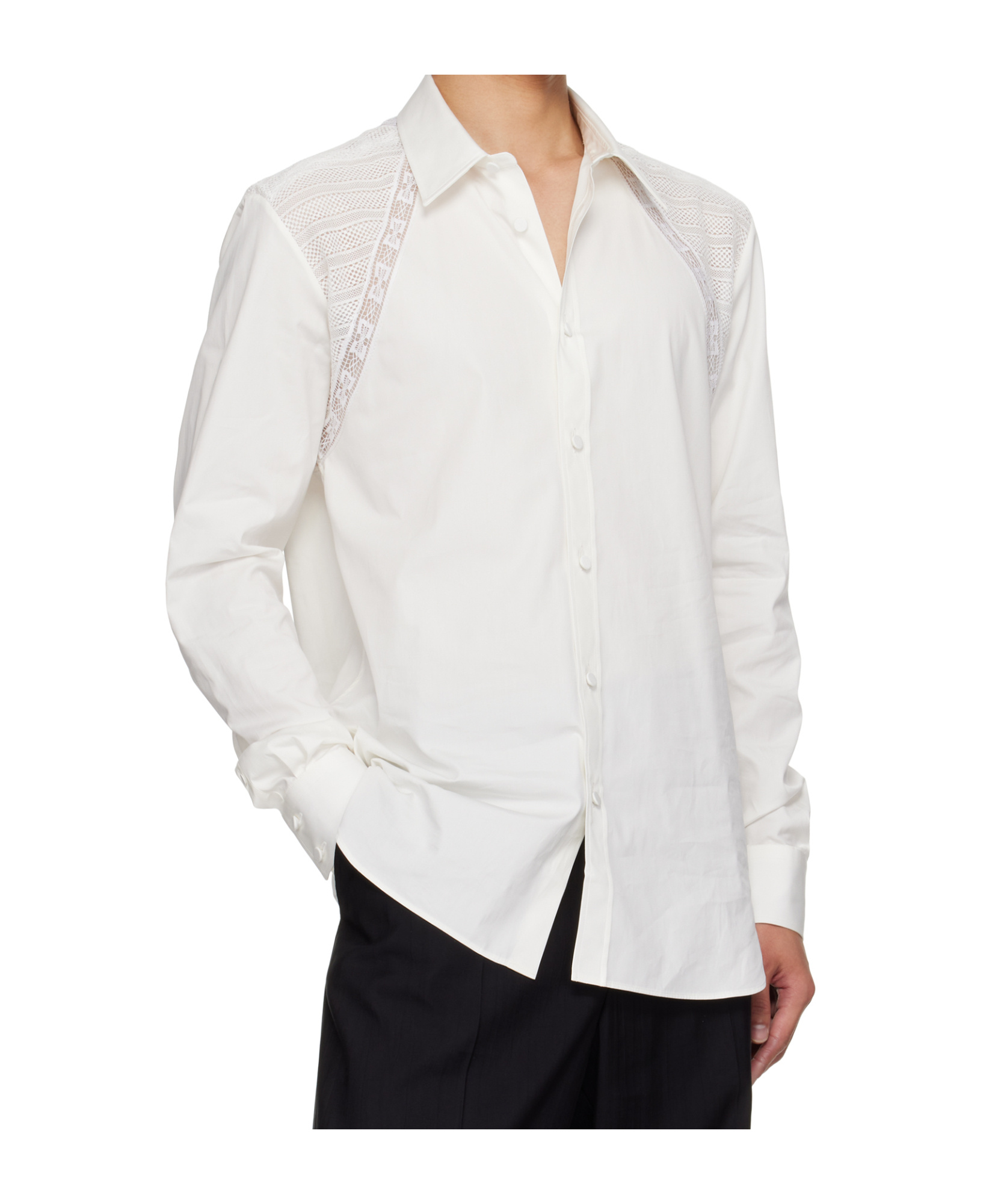 Alexander Mcqueen White Lace Harness Shirt In White