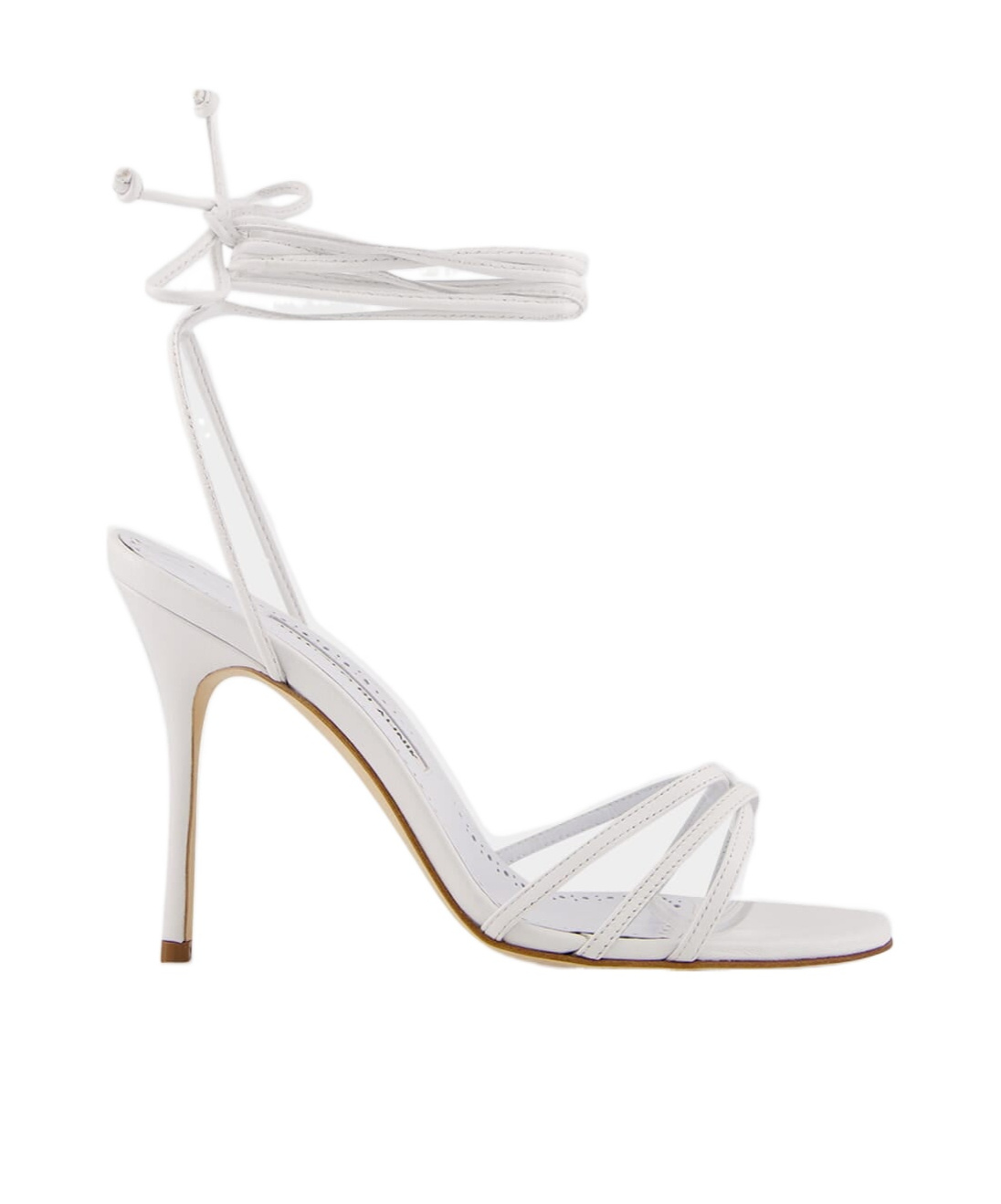 Manolo Blahnik Ankle Strap Sandals In White