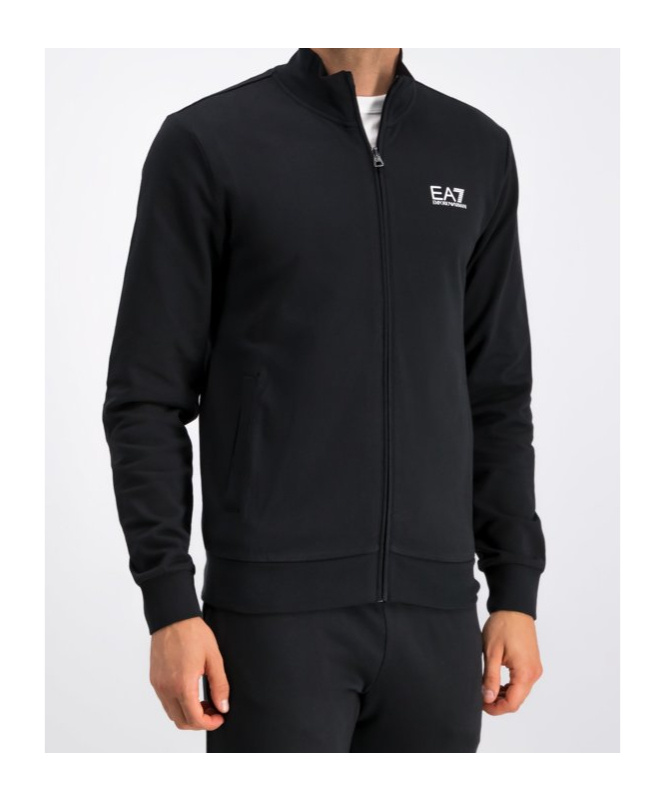 Ea7 Logo-print Zipped Jacket In Black