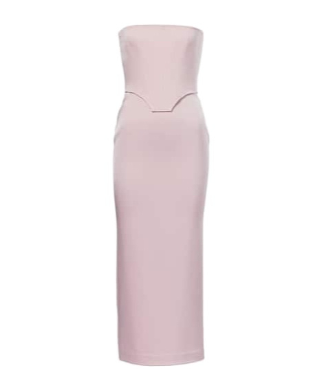 Alex Perry Draped Crepe Satin Corset Dress In Pink
