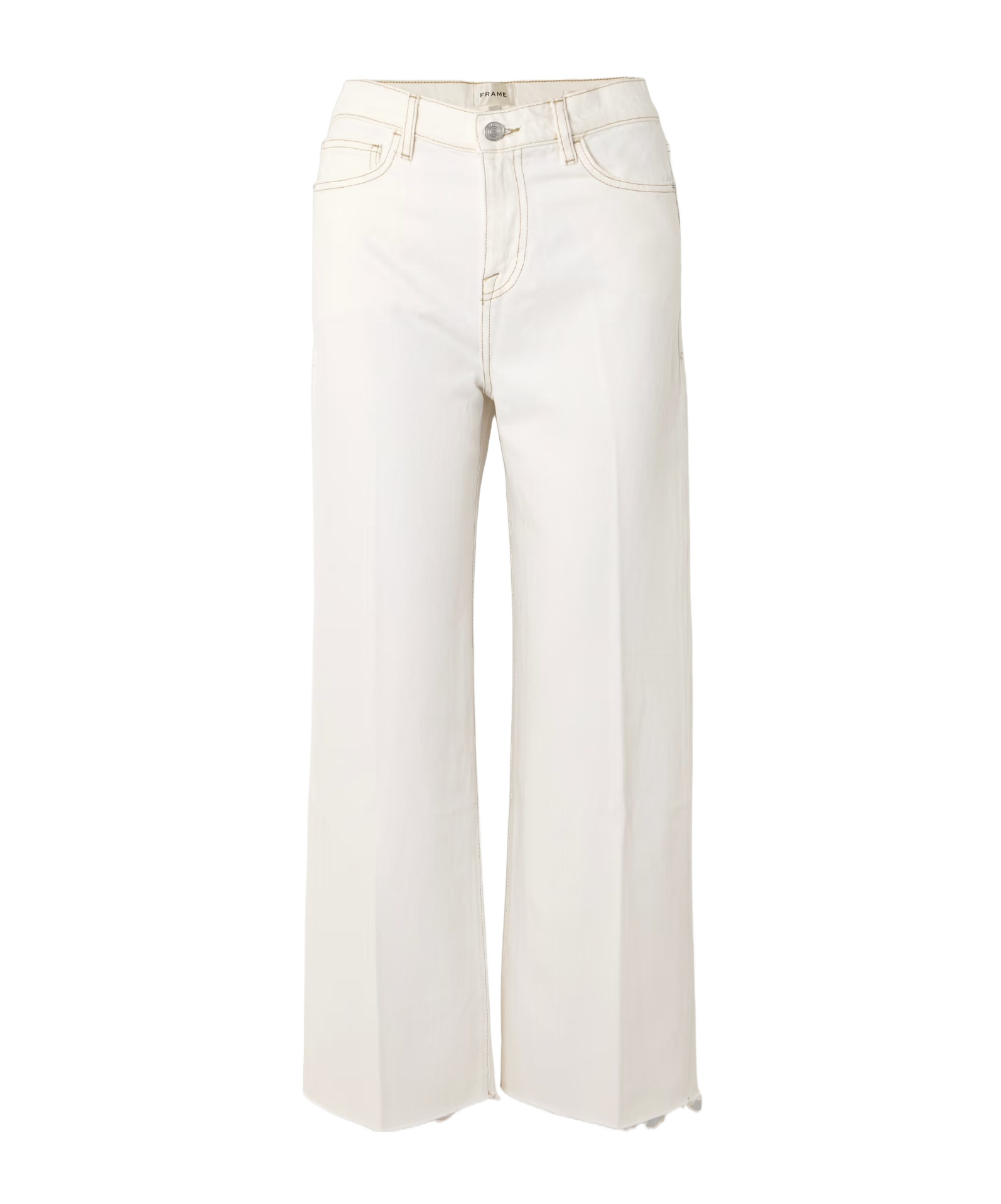Frame Relaxed Wide Leg Utility Jeans In White