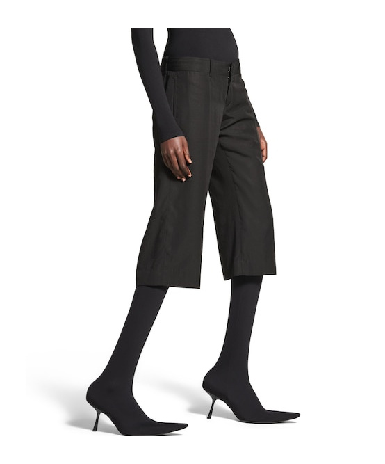 Balenciaga Belt-loop Capris In Black