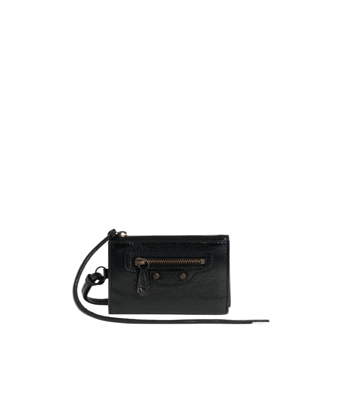 Balenciaga Men's Le City Trifold Wallet On Strap In Black